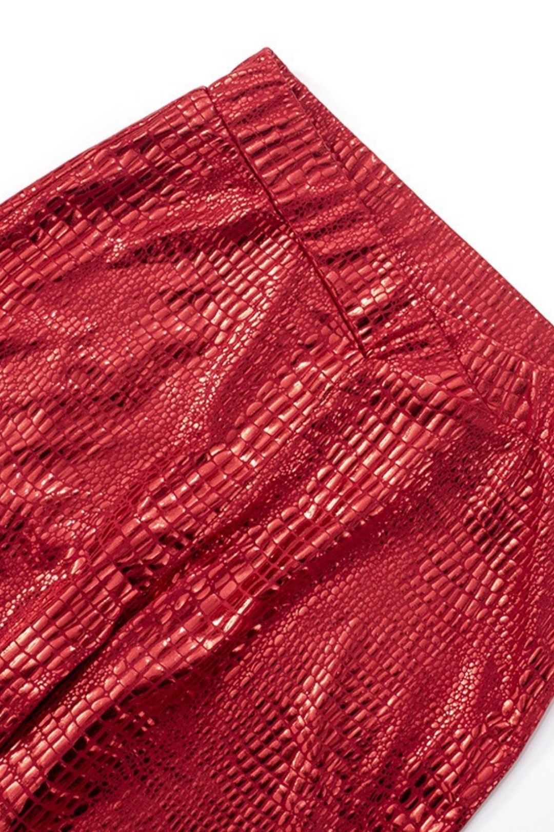 Shiny Cross Elastic High Waist Seven-point Casual Pants