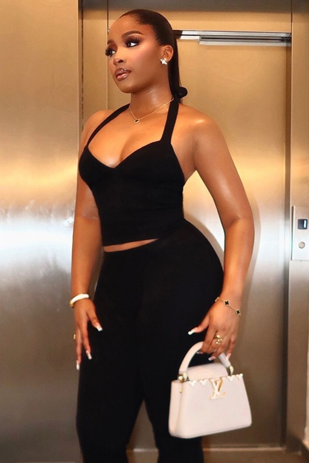 Halter Neck Tie Tube Top Backless Bow Trouser Set