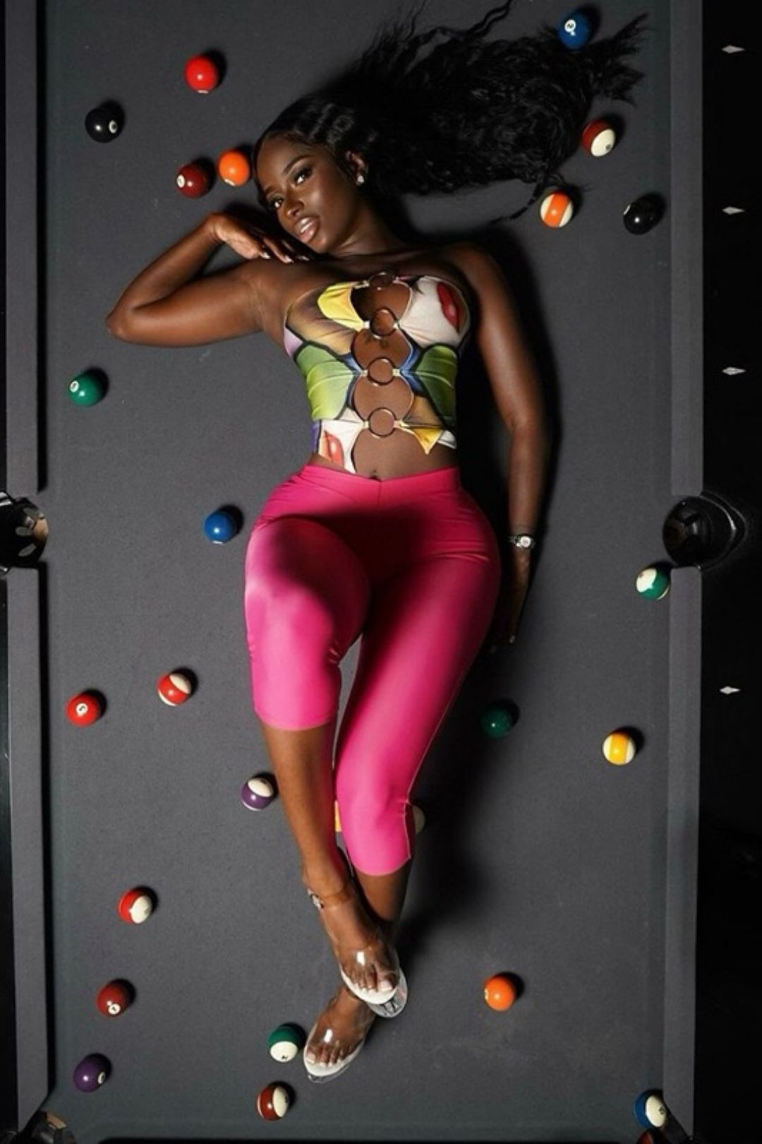 Ring Stitching Hollow Tube Top Cropped Pants Suit