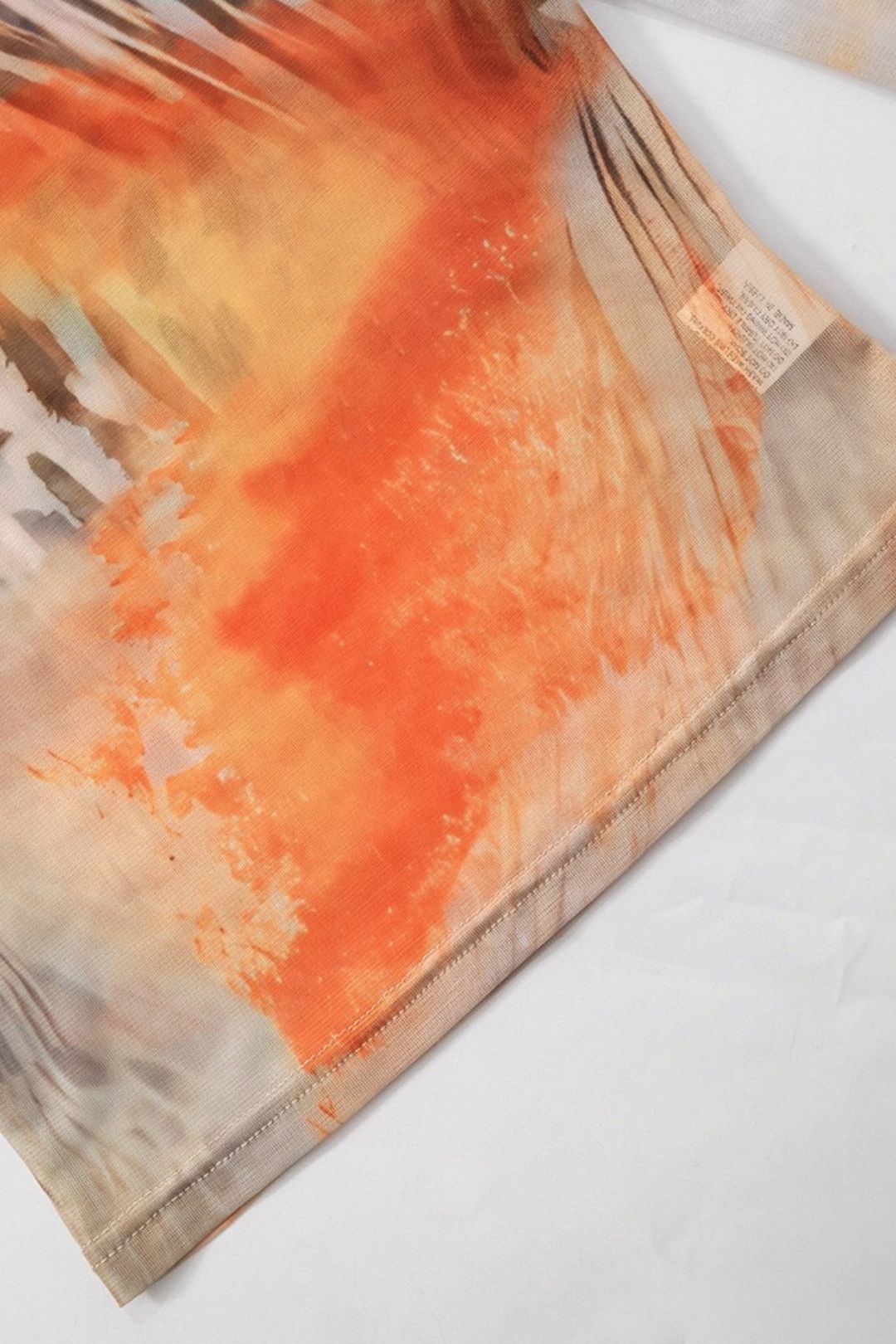 Retro Printed Round Neck Long-sleeved Top