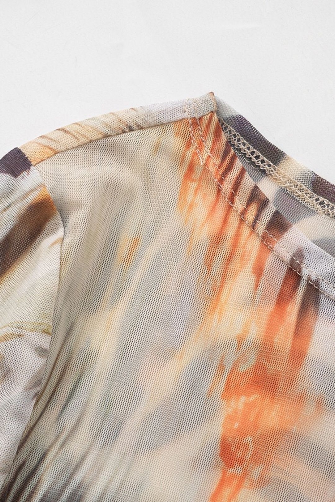 Retro Printed Round Neck Long-sleeved Top