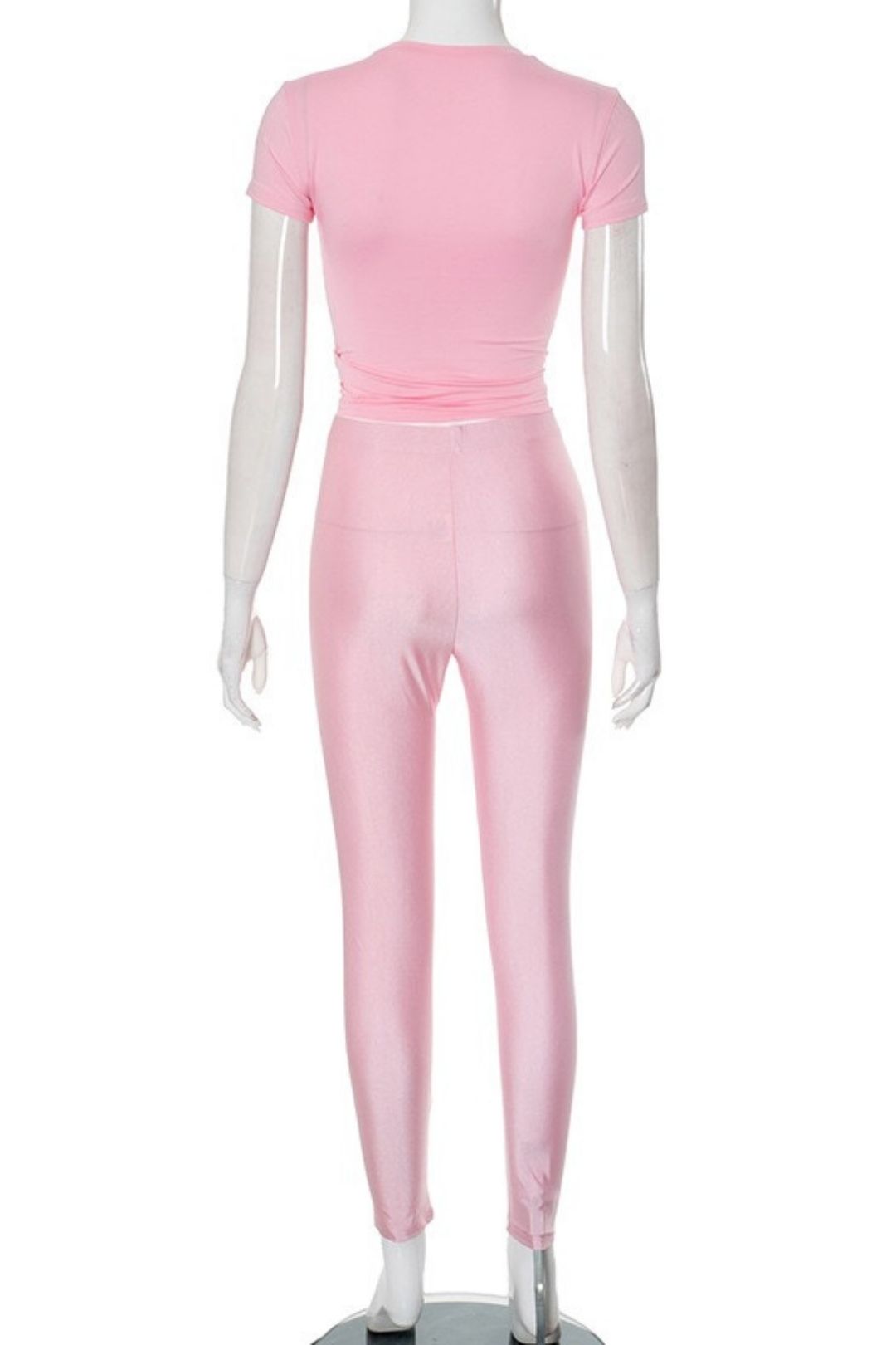 Round Neck Short-sleeved T-shirt Top Tight Trousers Two-piece Suit