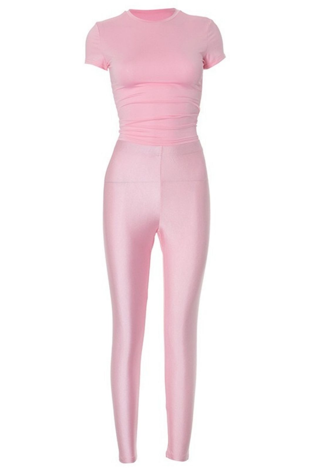 Round Neck Short-sleeved T-shirt Top Tight Trousers Two-piece Suit