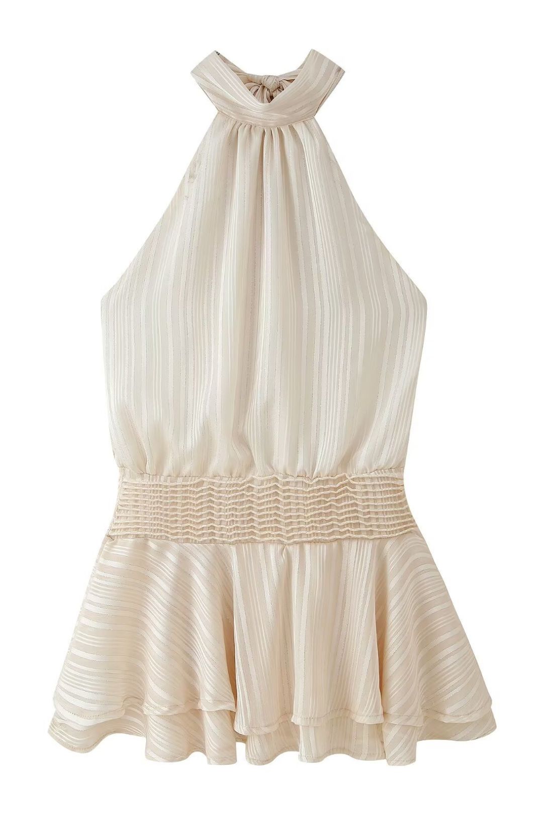 Fashionable Halterneck Satin Dress