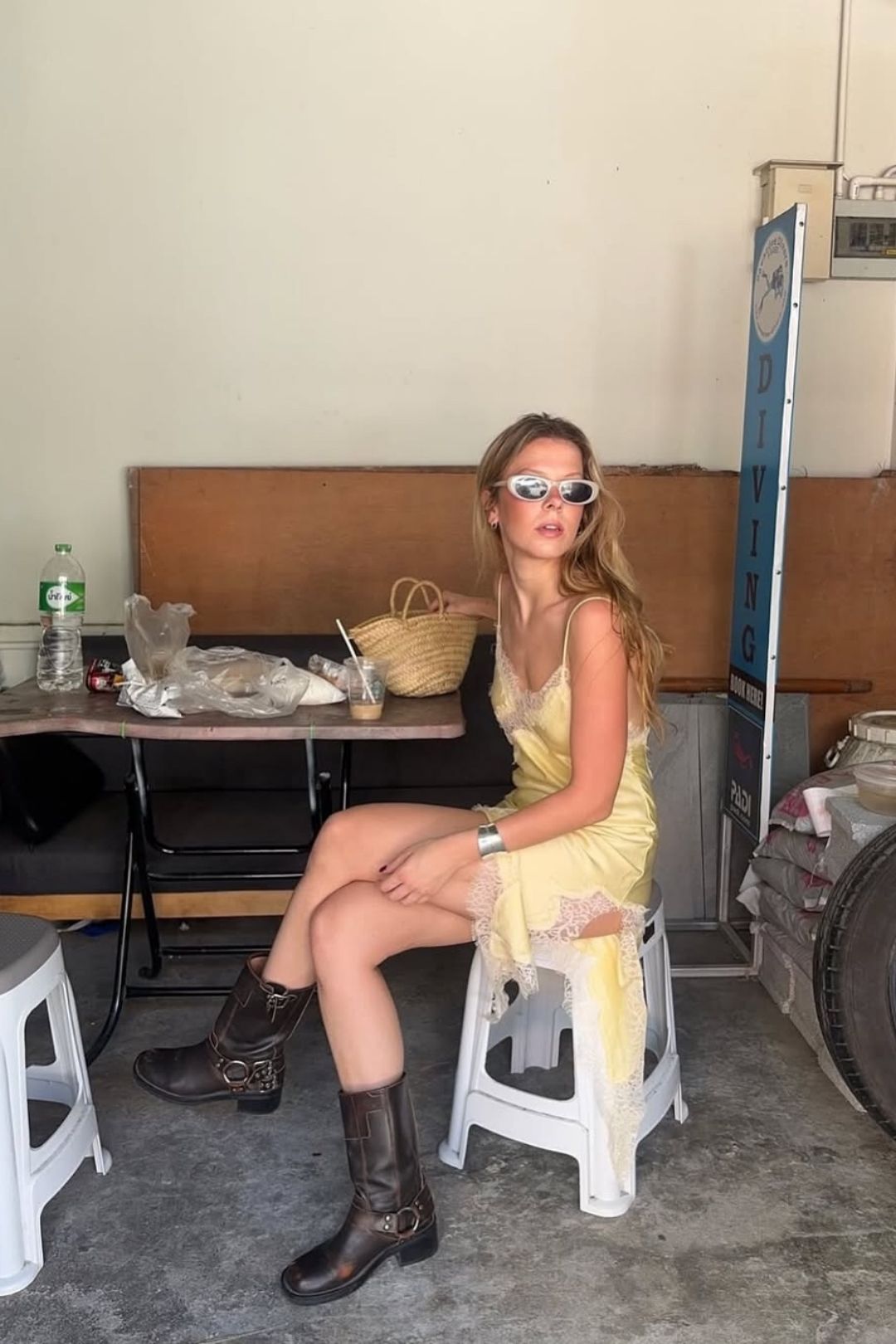 Sexy Lace Asymmetrical Suspender Dress