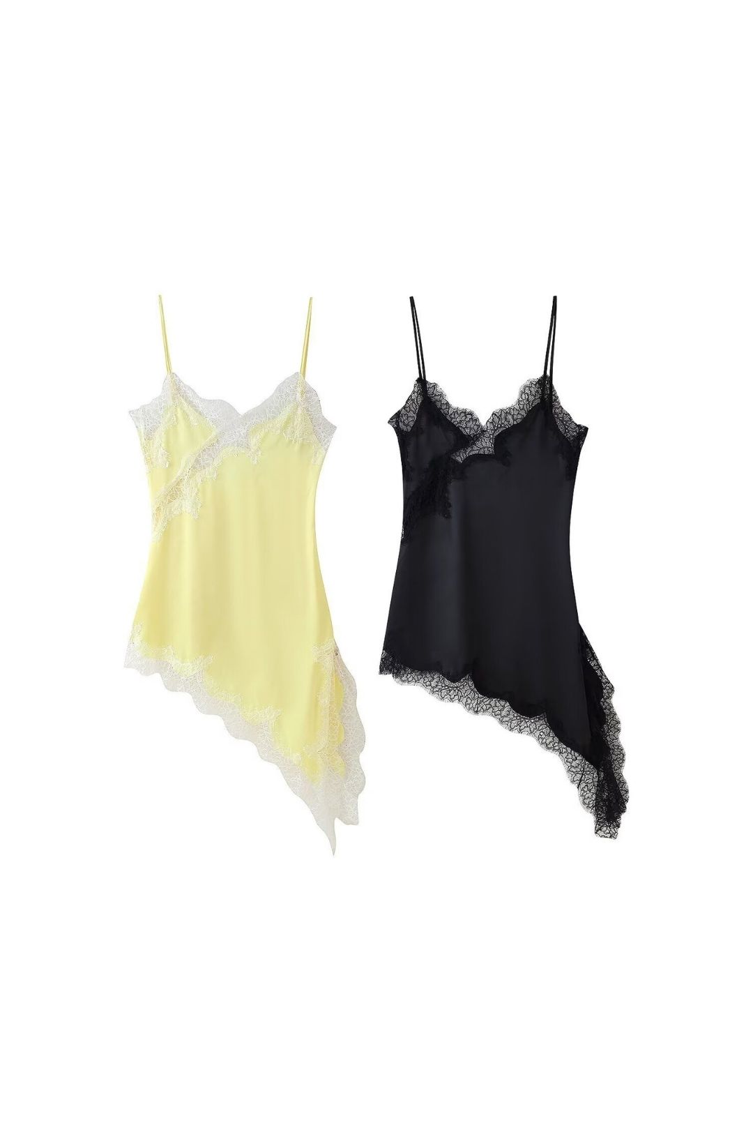 Sexy Lace Asymmetrical Suspender Dress