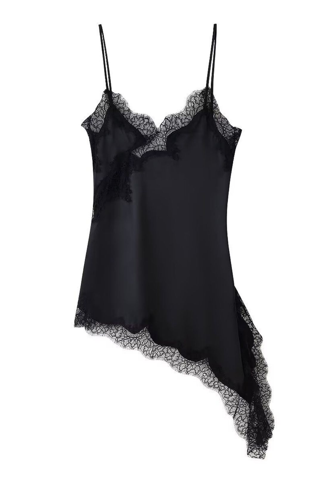 Sexy Lace Asymmetrical Suspender Dress