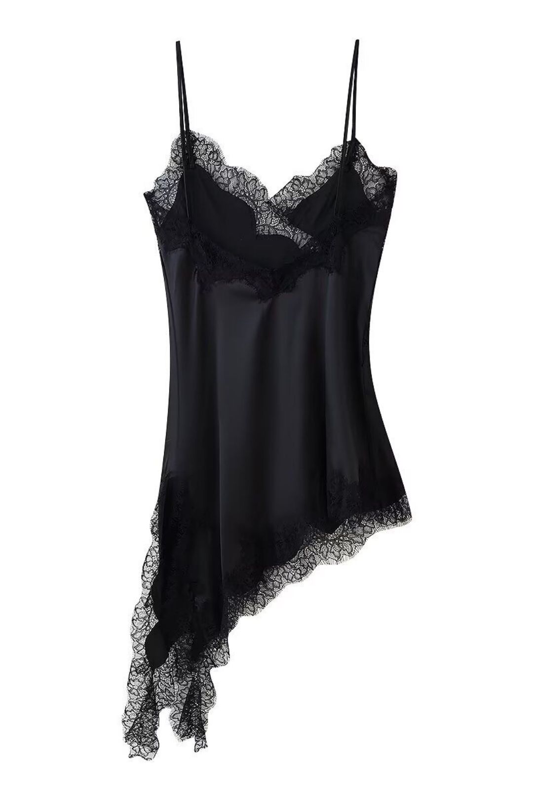 Sexy Lace Asymmetrical Suspender Dress