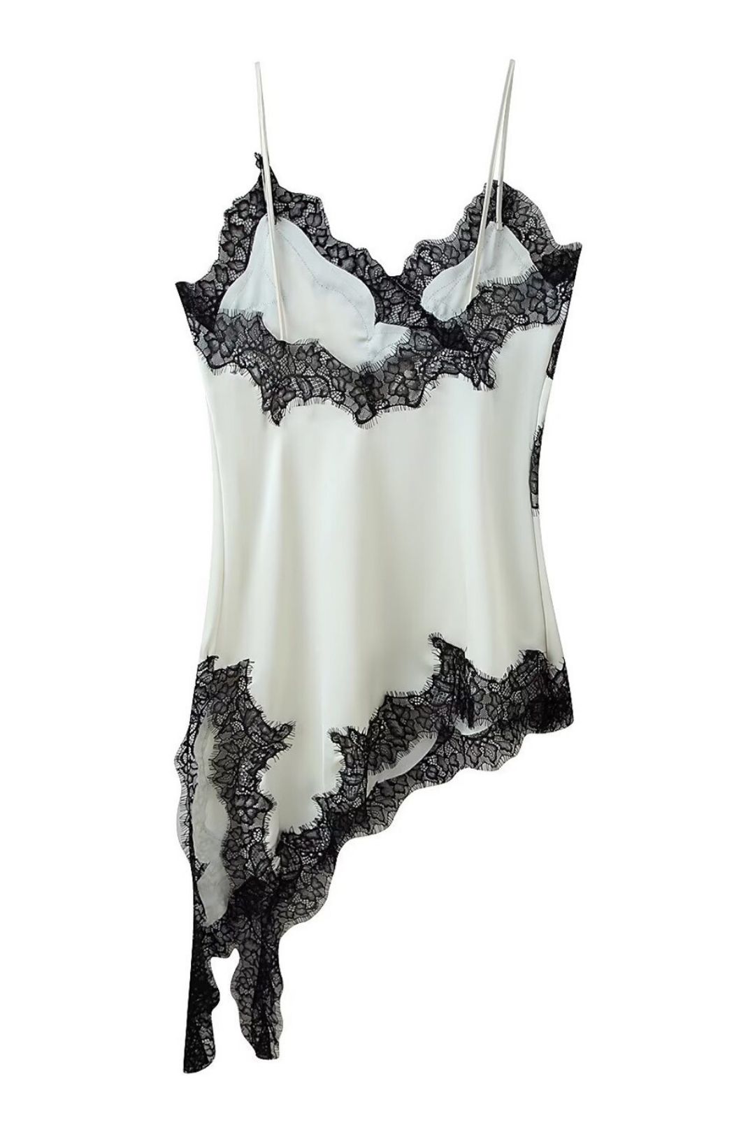 Sexy Lace Asymmetrical Suspender Dress