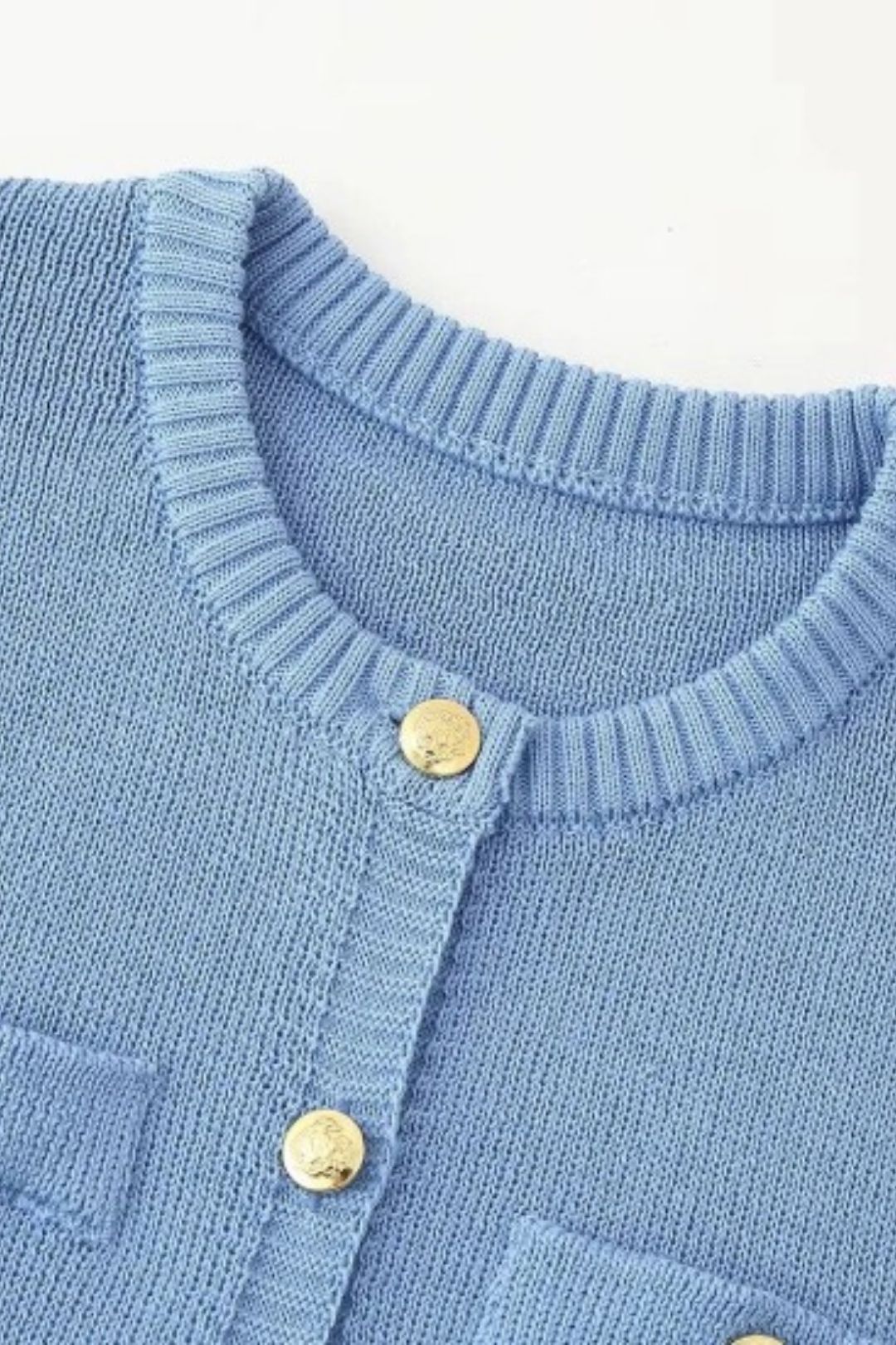 Short-sleeved Button-down Woolen Dress