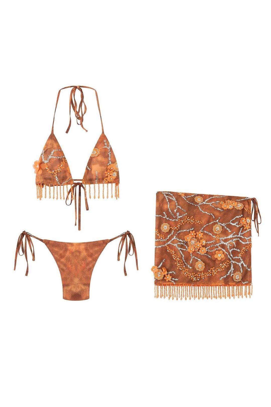 Bikini Skirt And Tassel Two-piece Set