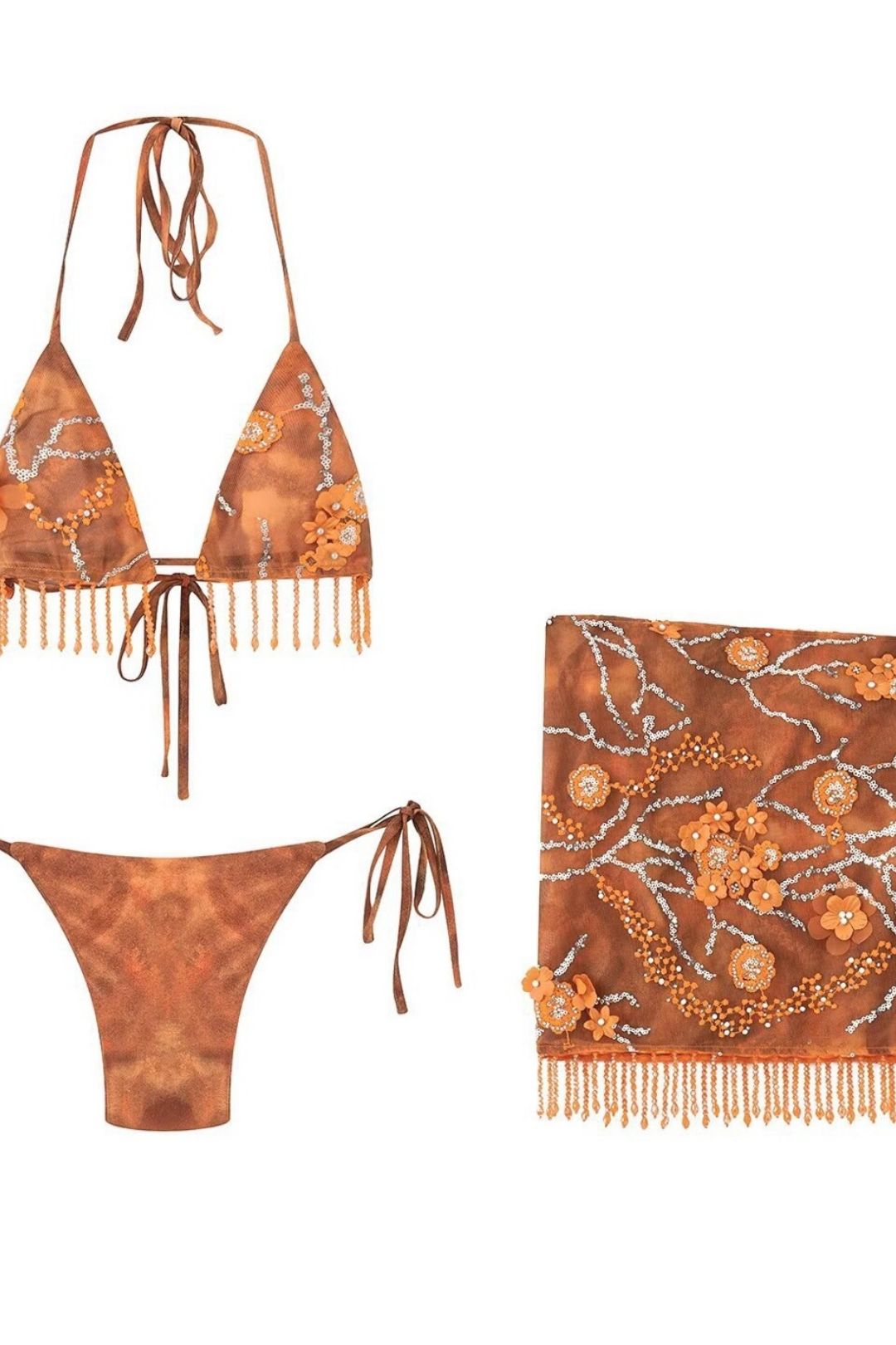 Bikini Skirt And Tassel Two-piece Set