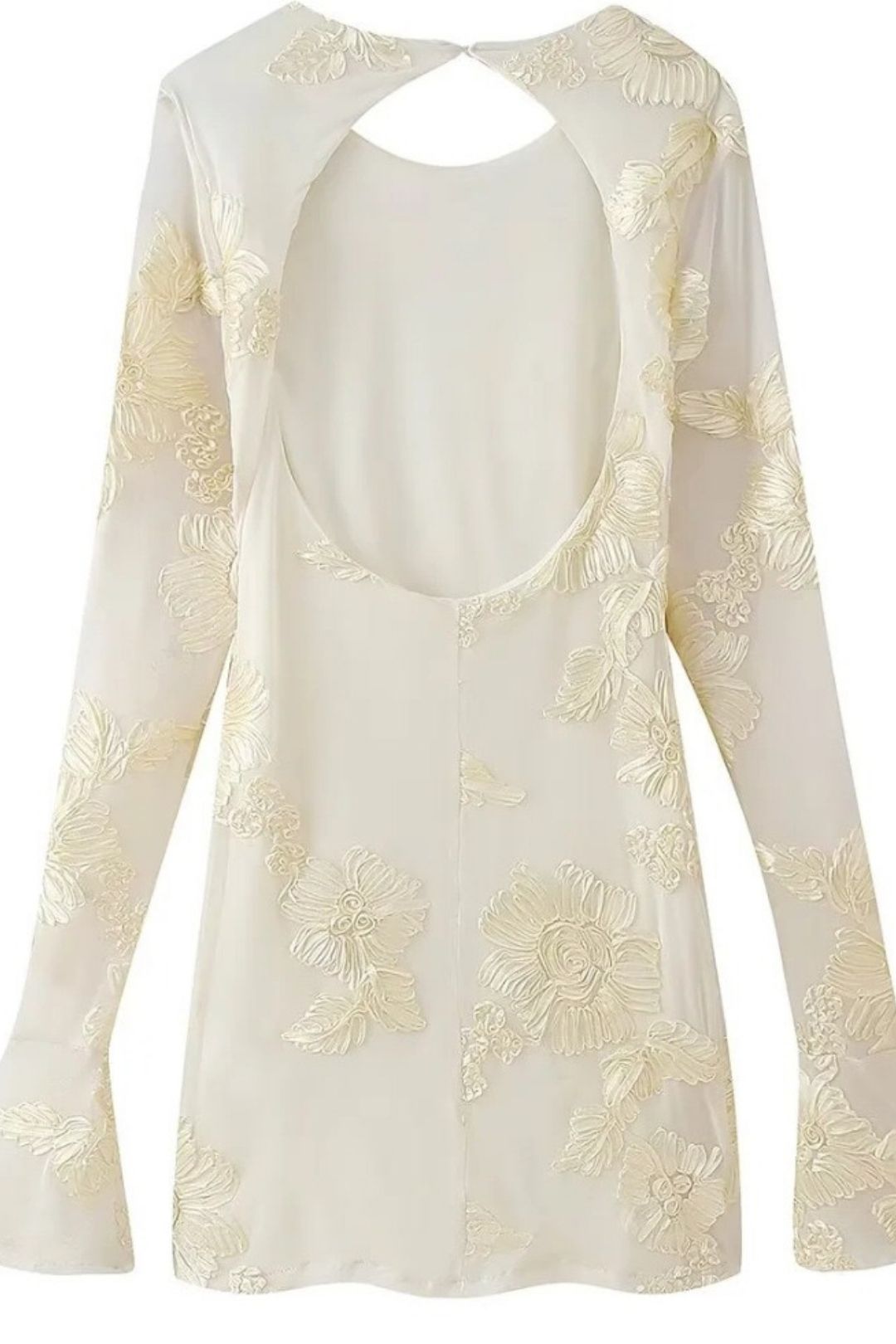 Sexy Dark Pattern Embossed Slim Fit Trumpet Sleeve Dress