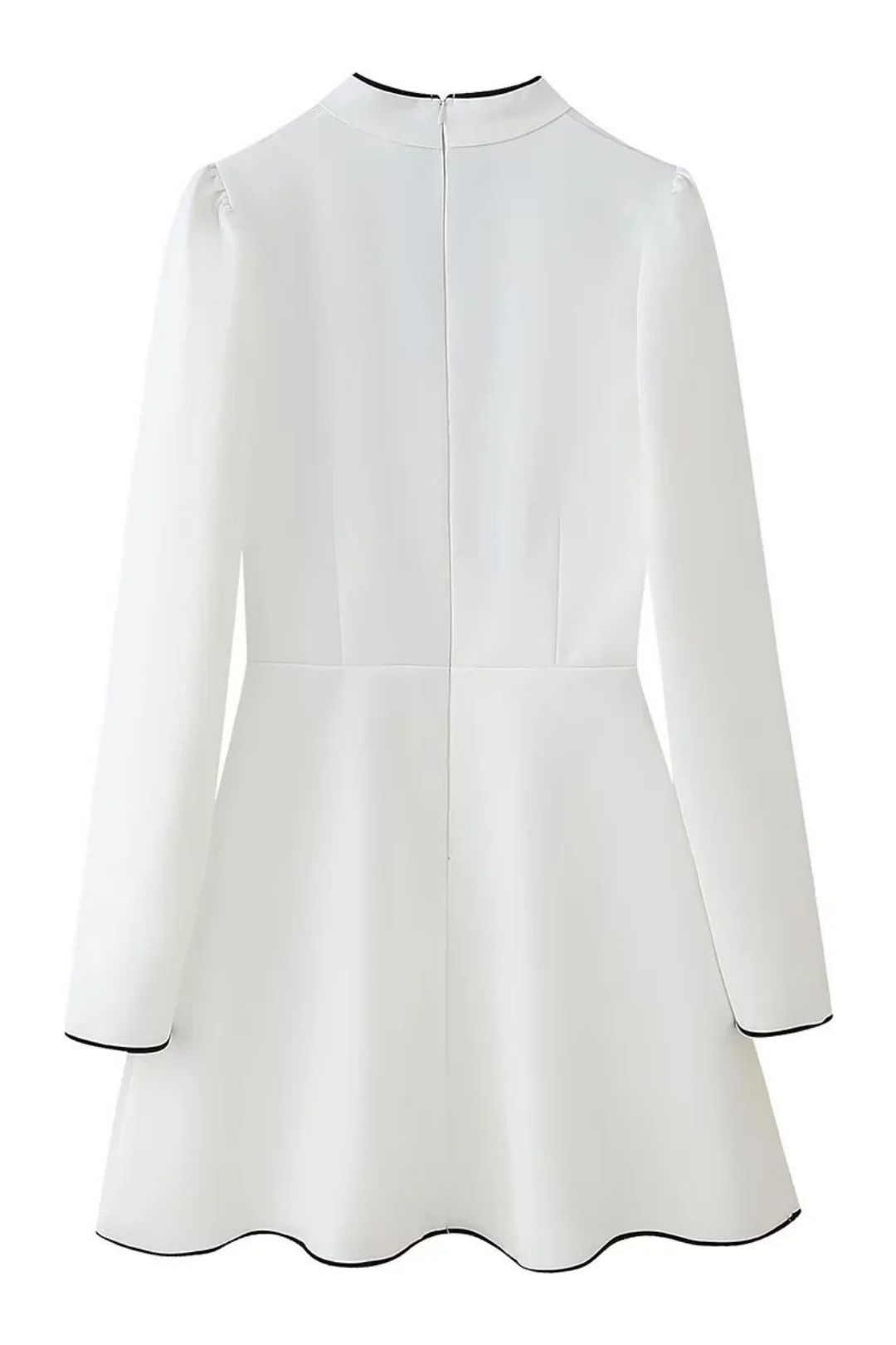 Fashionable Long-sleeved Stand-collar Tie Dress