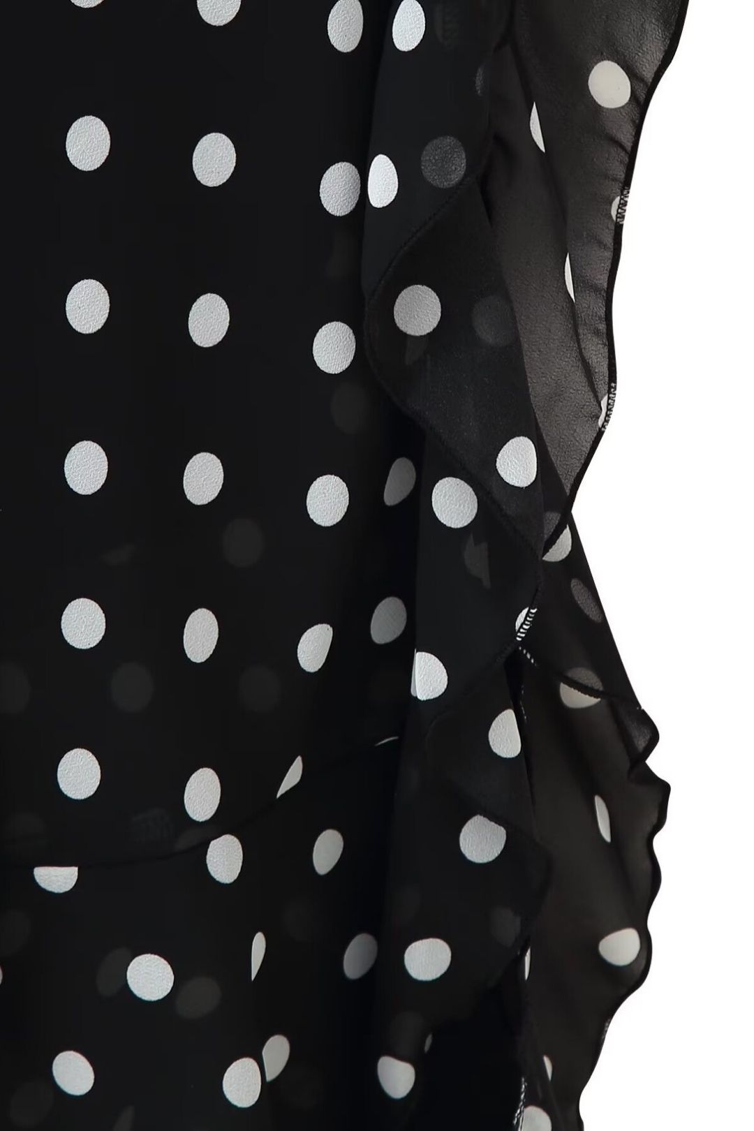Hottest Polka Dot Scarf-trimmed Dress With Ruffles