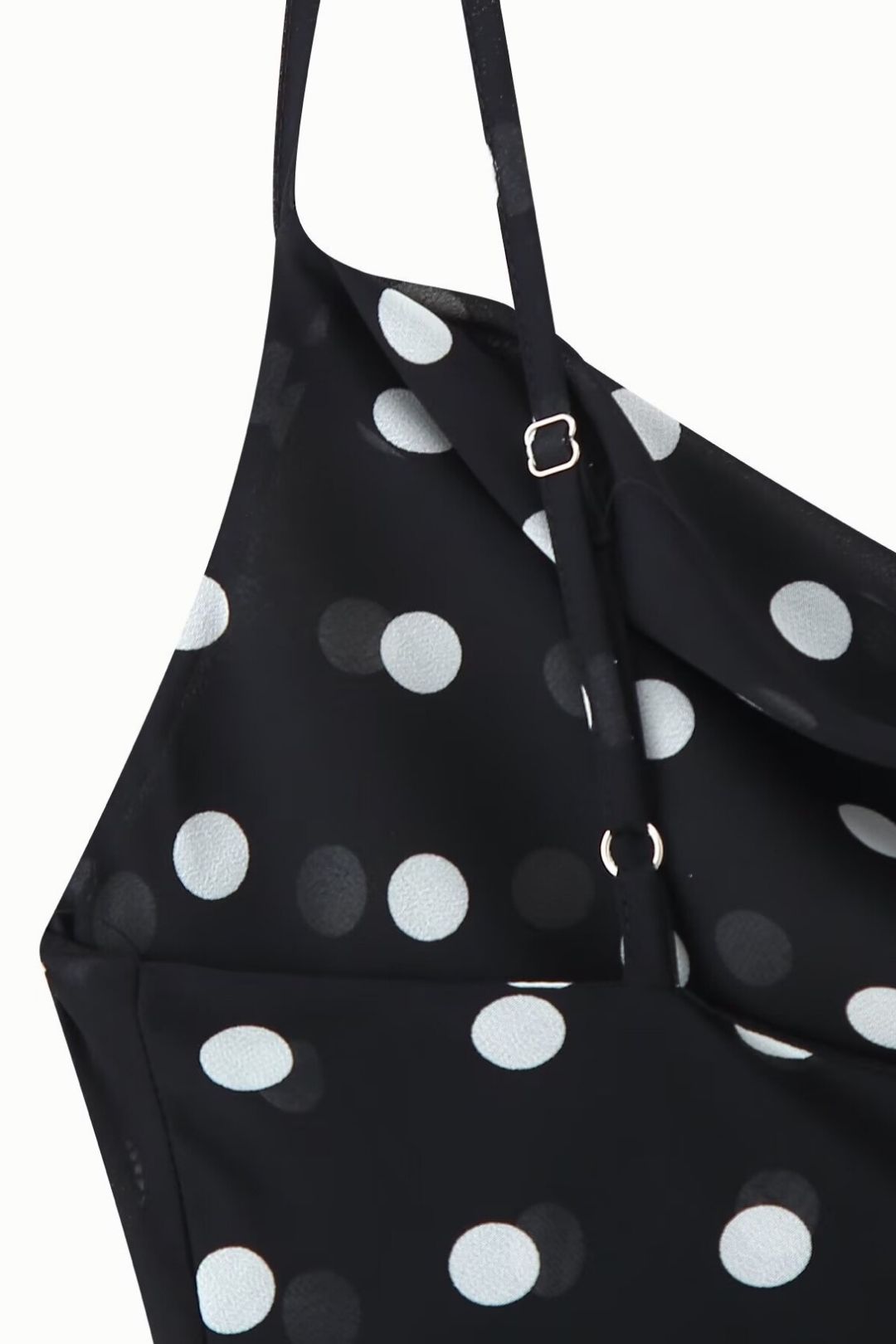 Hottest Polka Dot Scarf-trimmed Dress With Ruffles