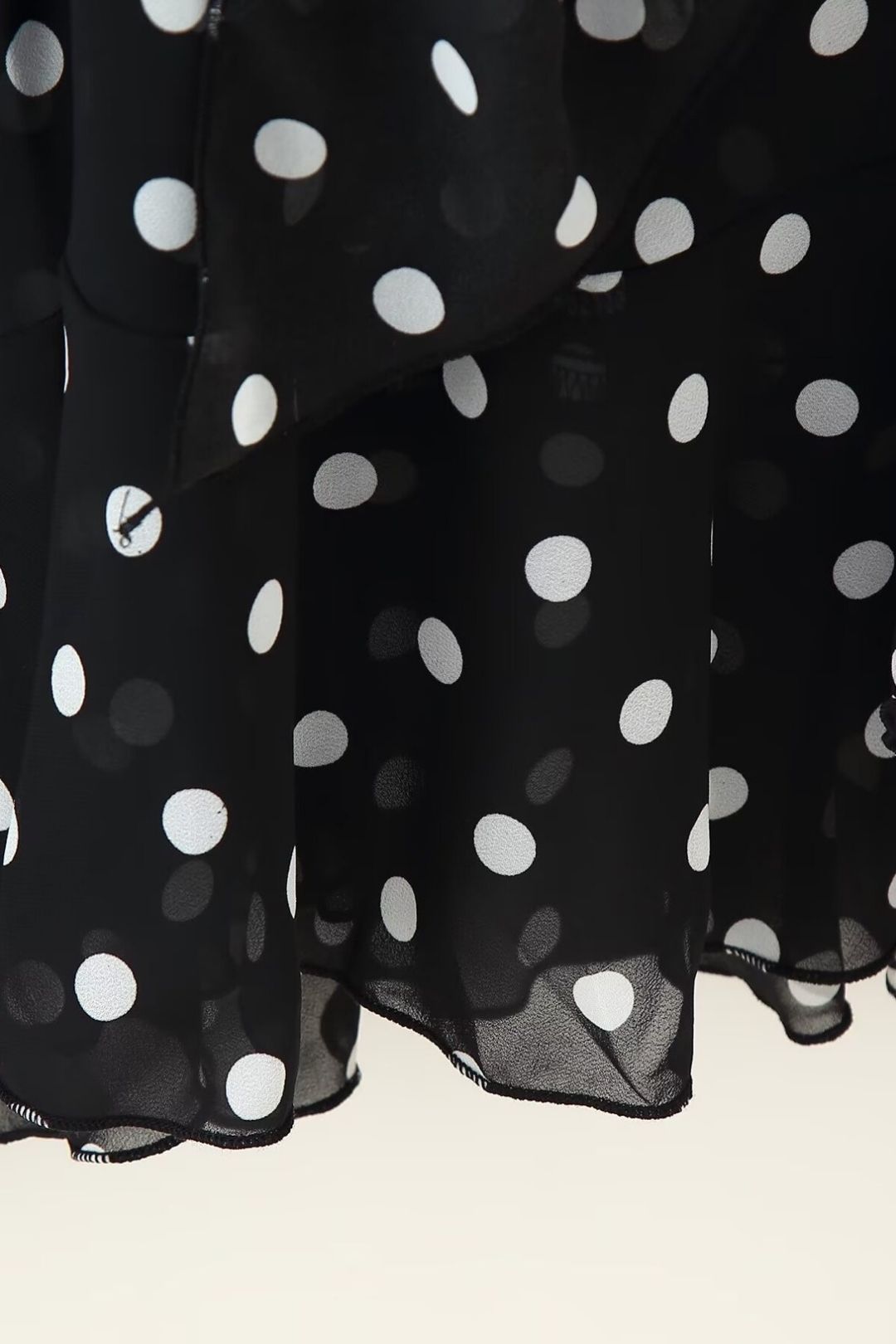 Hottest Polka Dot Scarf-trimmed Dress With Ruffles