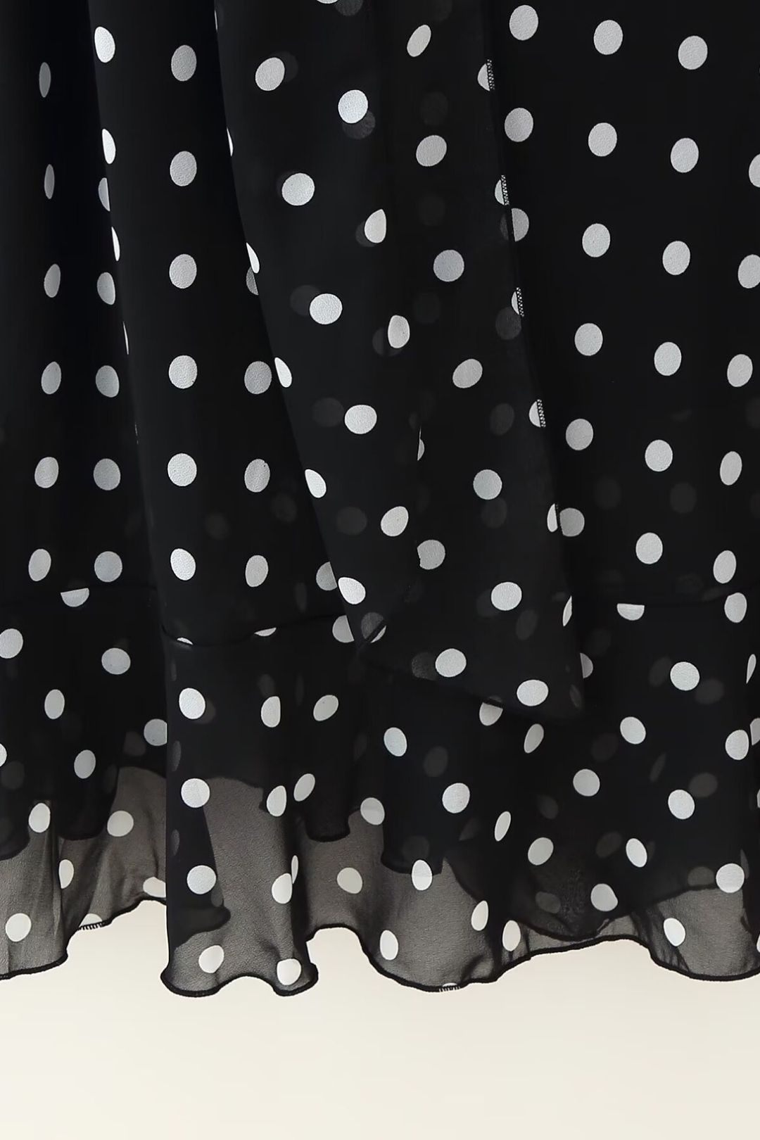 Hottest Polka Dot Scarf-trimmed Dress With Ruffles
