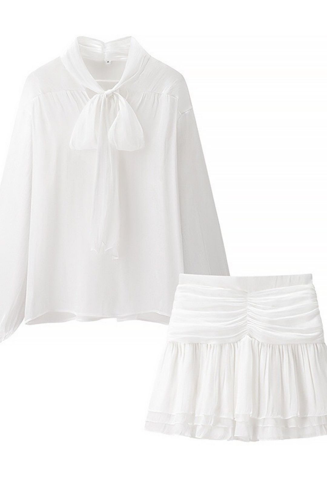 Long-sleeved Shirt Foldable Mini High-waisted Skirt Suit