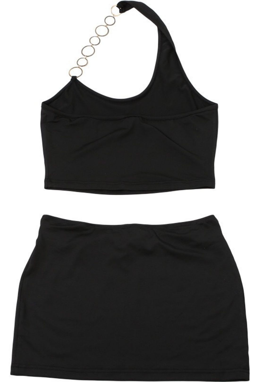 Sexy Hot Girl Backless Halter Neck Top High Waist Hip-hugging Short Skirt Set