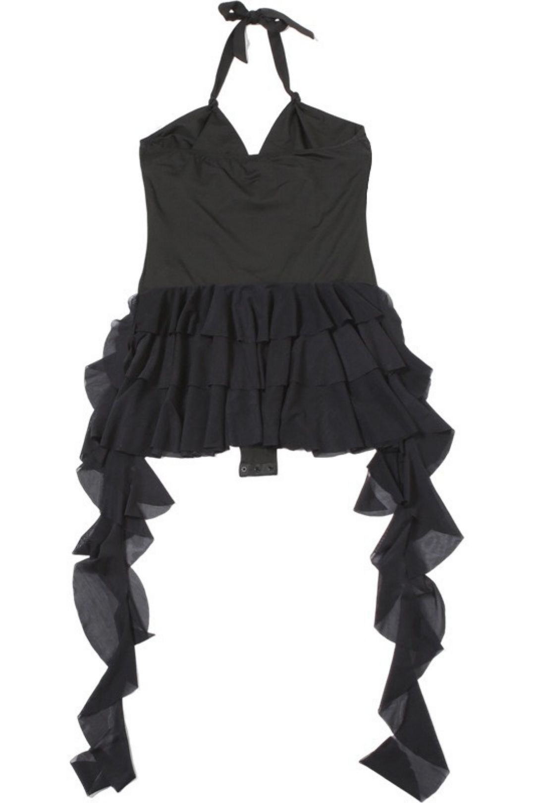 Sexy Hot Girl Deep V Neck Halter Neck Backless Ruffled  Bodysuit