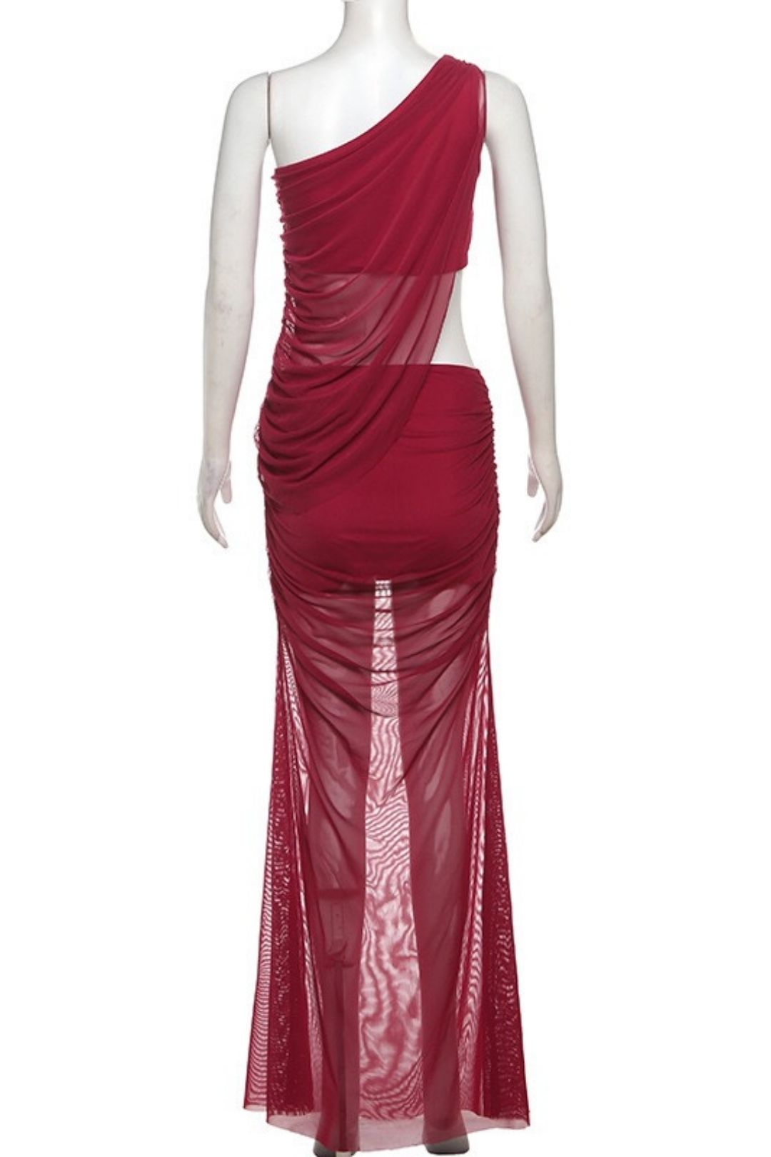 Sexy Asymmetrical Neck Crop Top And Bodycon Long Skirt Two-Piece Set