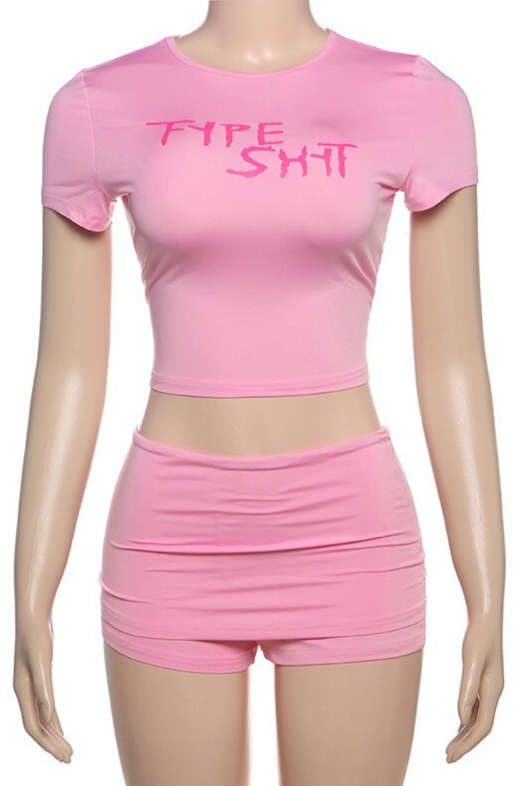 Sexy Crop Top And Hip-hugging Shorts Two-piece Set