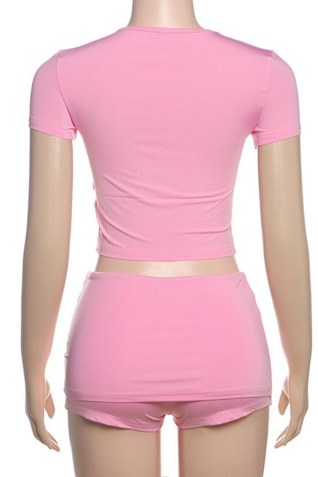 Sexy Crop Top And Hip-hugging Shorts Two-piece Set