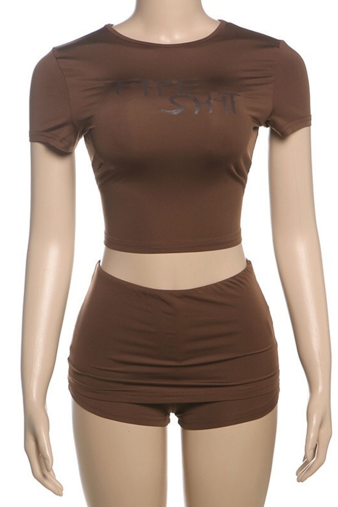 Sexy Crop Top And Hip-hugging Shorts Two-piece Set