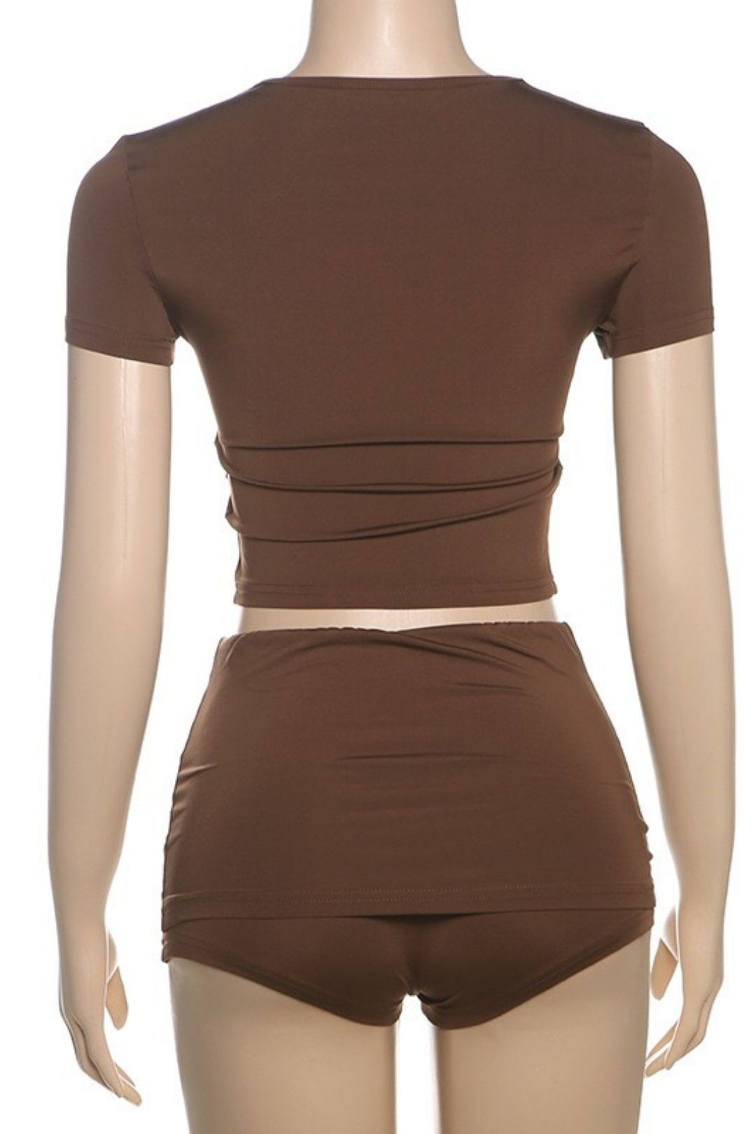 Sexy Crop Top And Hip-hugging Shorts Two-piece Set