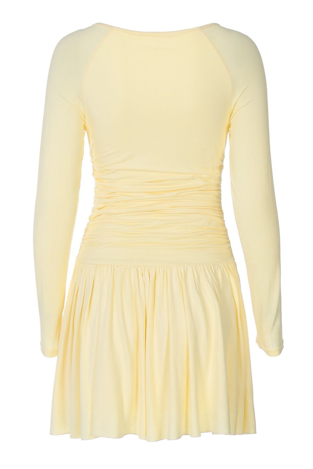 Sexy V-neck Solid Color Fresh Style Slim Fit Short Princess Long Sleeve Dress