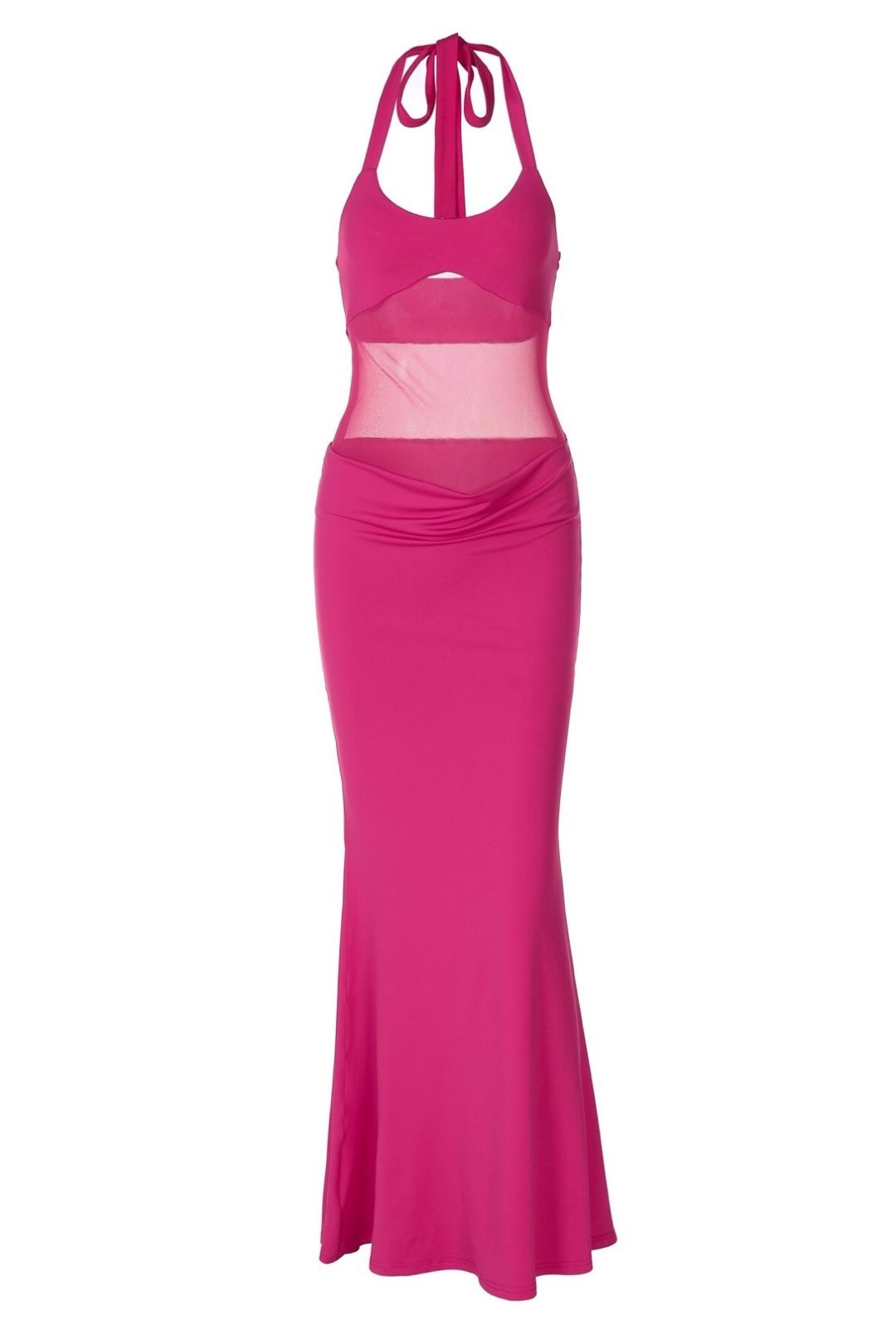 Sexy Backless See-through Tie -up Off -shoulder Mesh Patchwork Dress