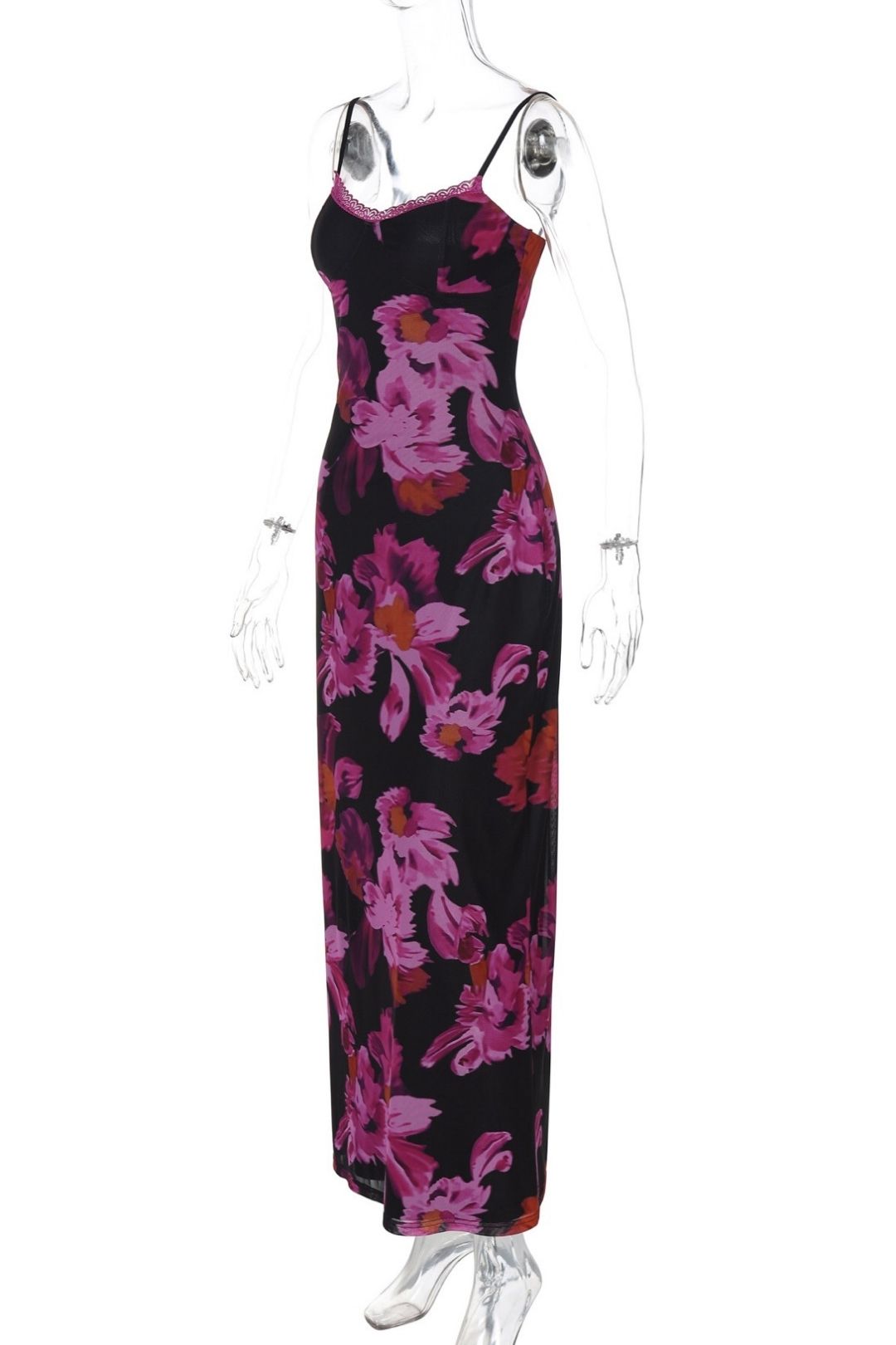 Sexy U-Neck Printed Slim Fit Long Dress