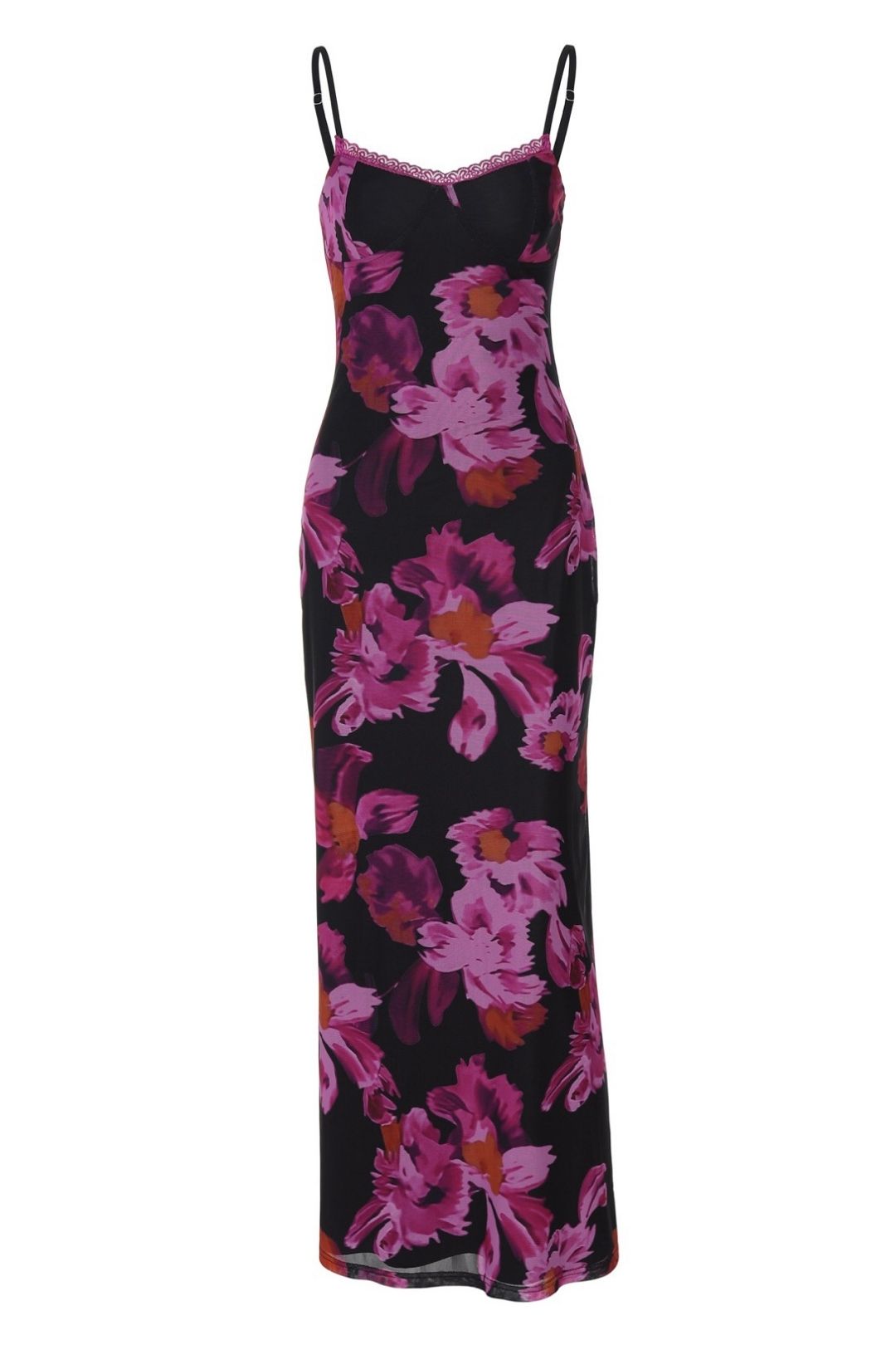 Sexy U-Neck Printed Slim Fit Long Dress