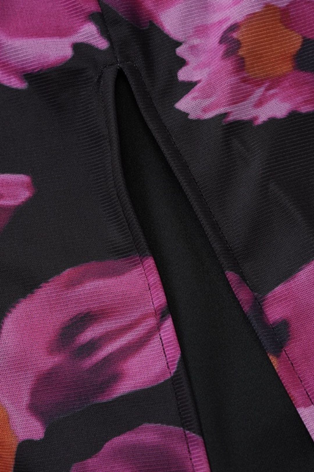 Sexy U-Neck Printed Slim Fit Long Dress