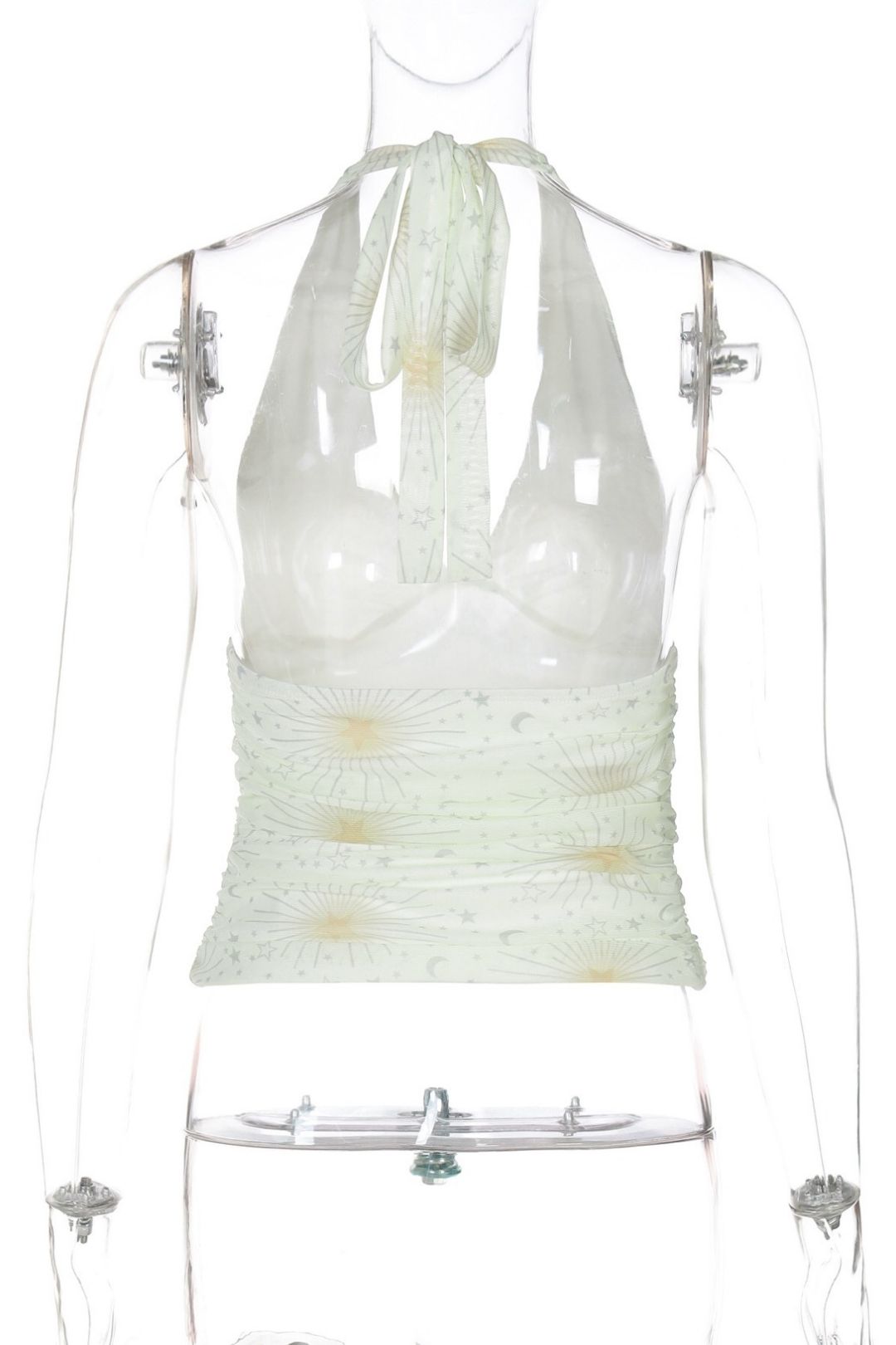 Sexy, Slim Fit, Halter Neck, Pleated Top