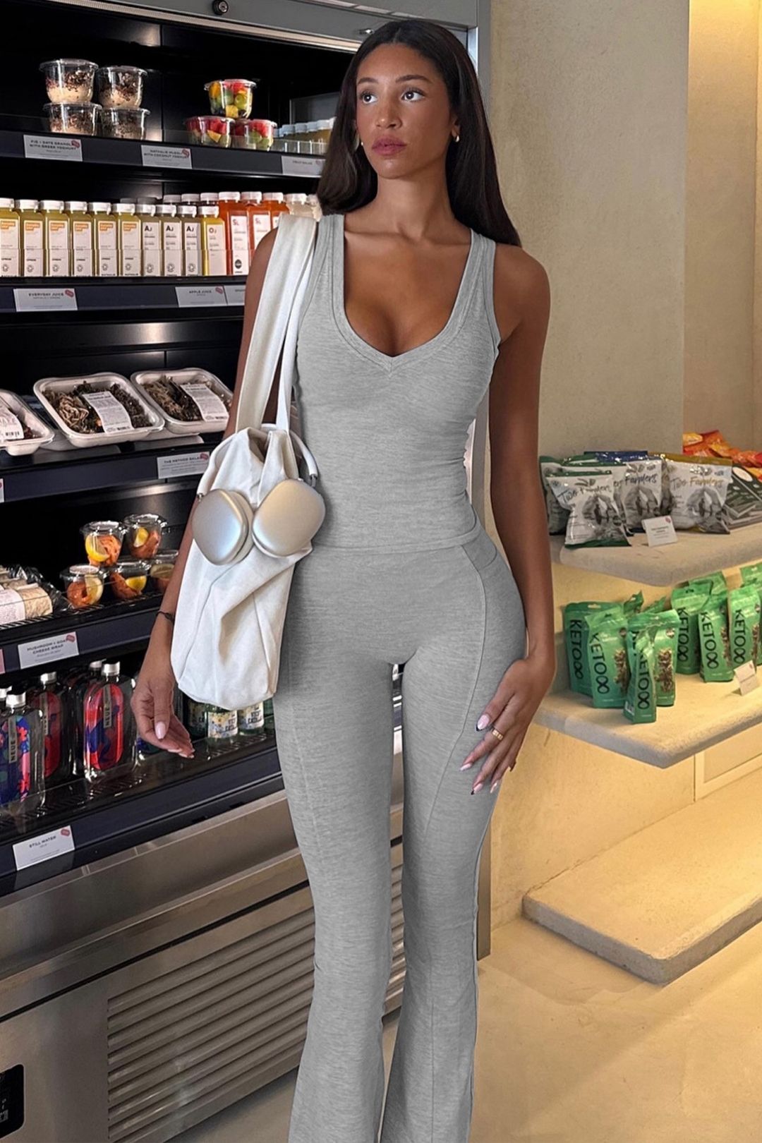 Solid Color Long-Sleeved Flared Pants Two-Piece Fashionable Slim Fit Set