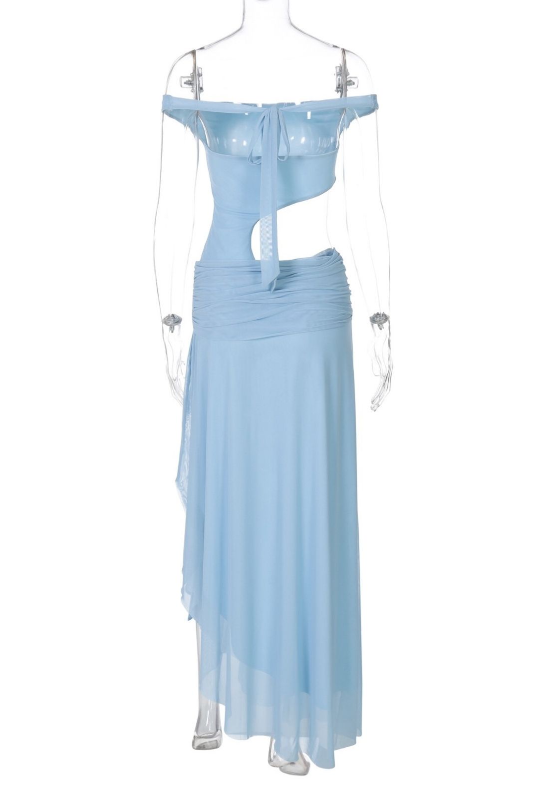 Sexy Mesh Patchwork Off-shoulder Hollowed-out Slim-fit Dress