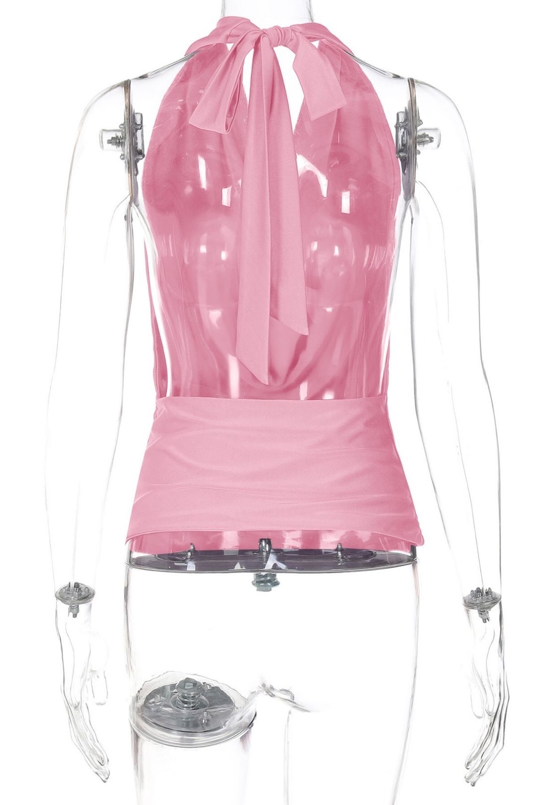 Sexy Deep V Slim Fit Tank Top And Backless Tie Shorts Two-Piece Set