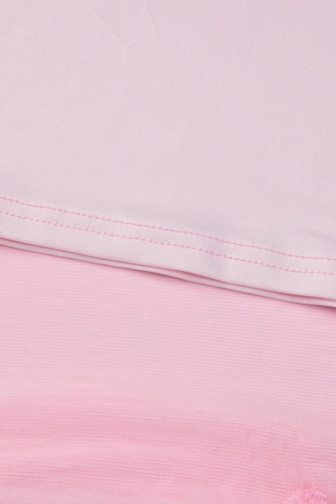 Sexy Hot Girl Off-Shoulder Pleated Mesh Patchwork See-Through Dress