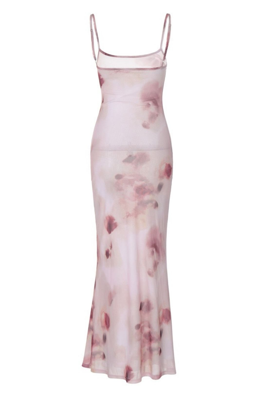 Backless Sleeveless Slim Long Printed Suspender Dress