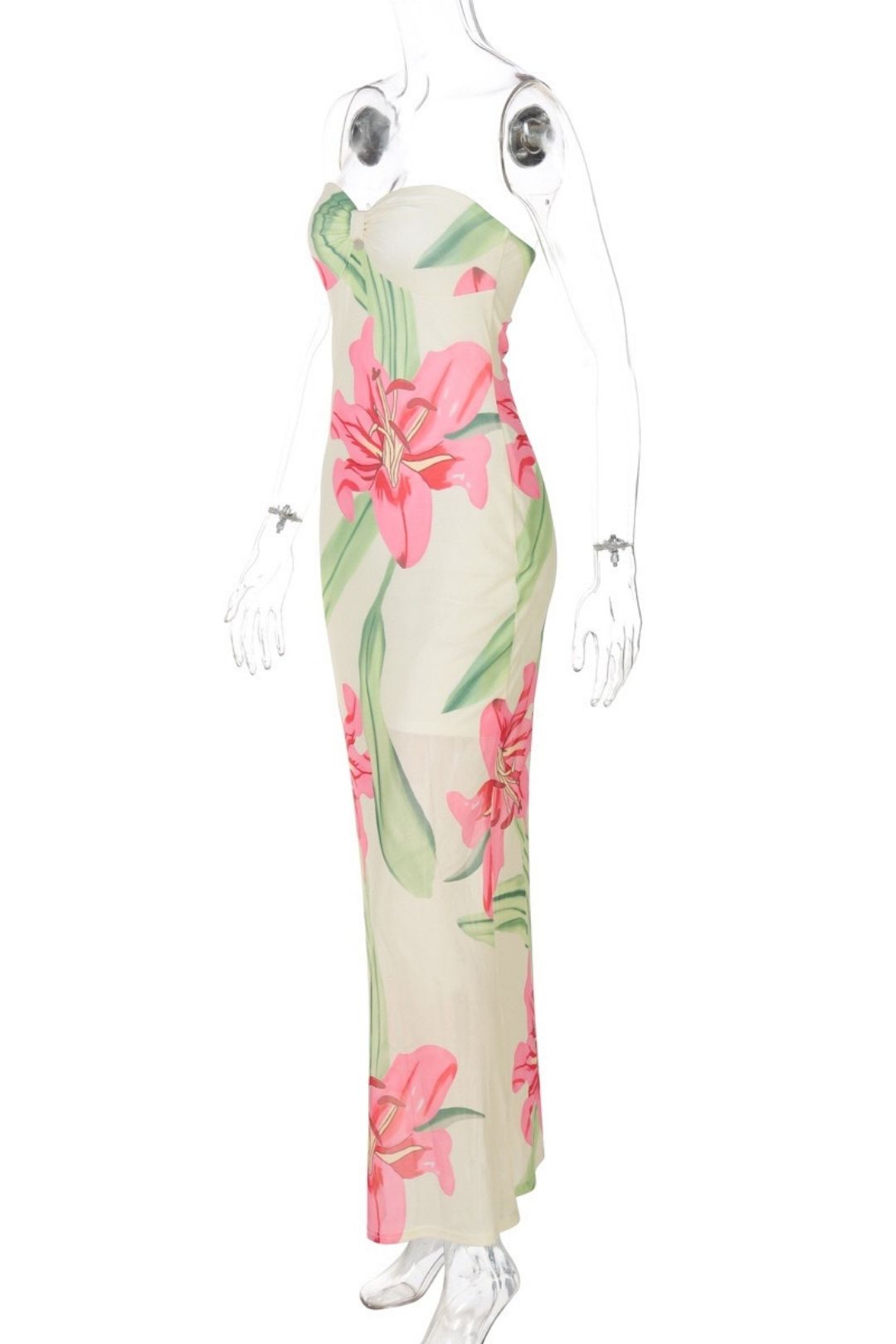 Sexy Bust-wrapped, High-waisted And Hip-wrapped Printed Skirt Suit