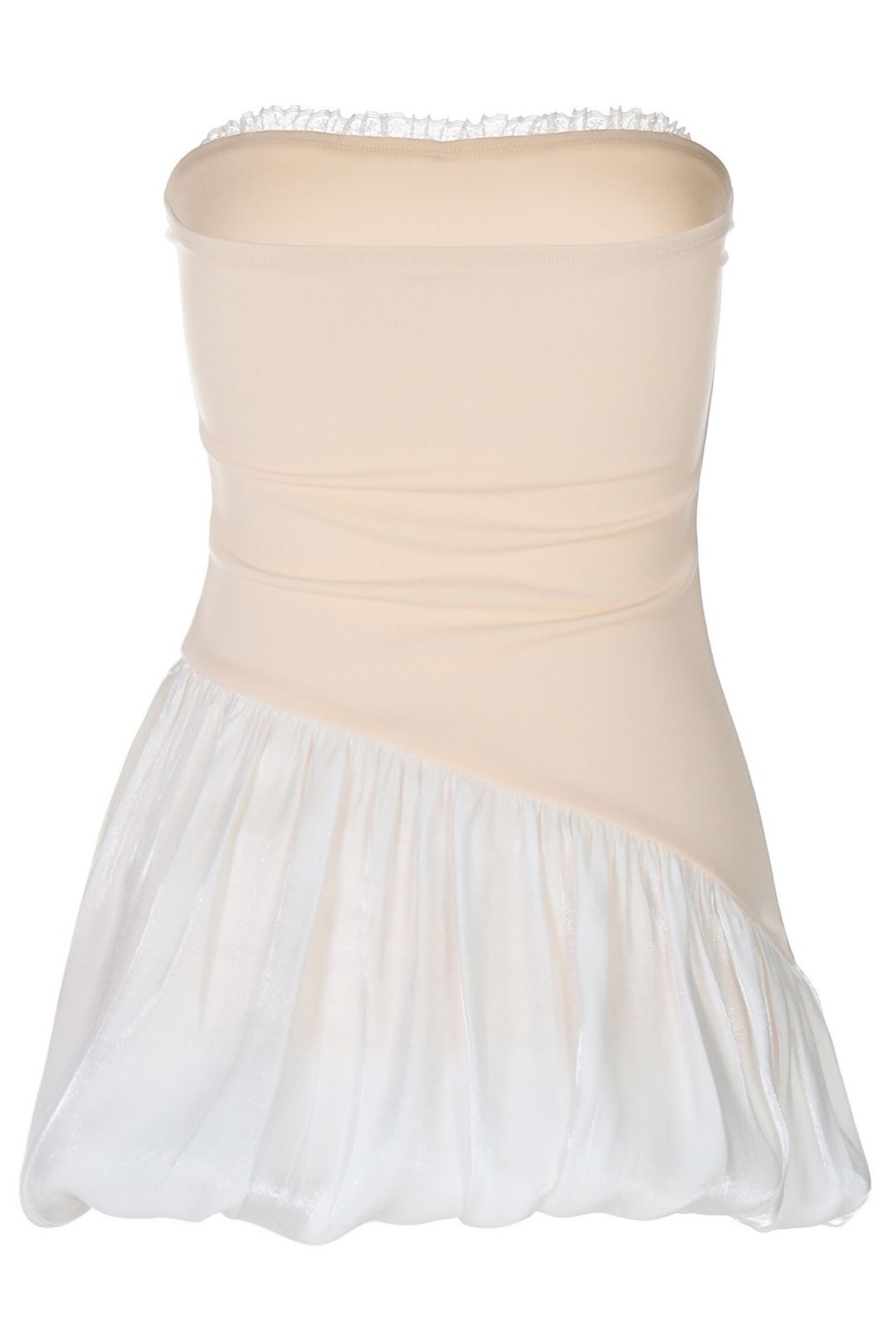 Sexy Color-Blocked Simple Strapless Slim Fit Tulip Dress