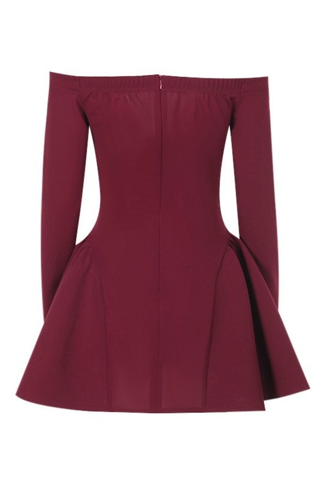 Elegant, Slim-fitting, Bust-enhancing, Waist-cinching A-line Long-sleeved Dress.
