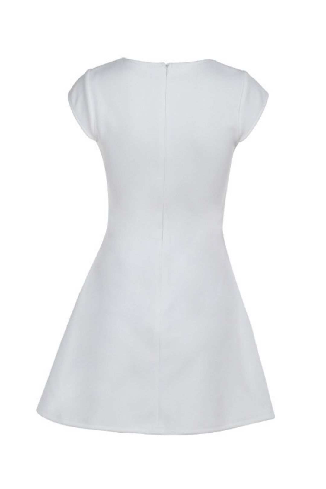 Elegant Short-Sleeved Square Neck Vest A-Line Mini Dress