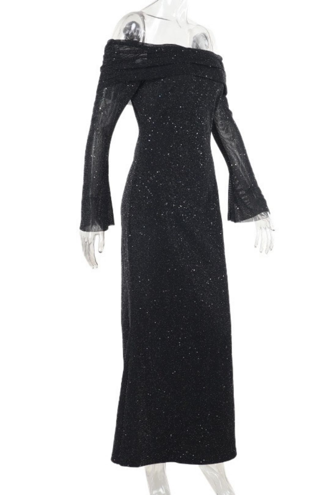 Elegant Slim Fit Sequin Off-Shoulder Dress