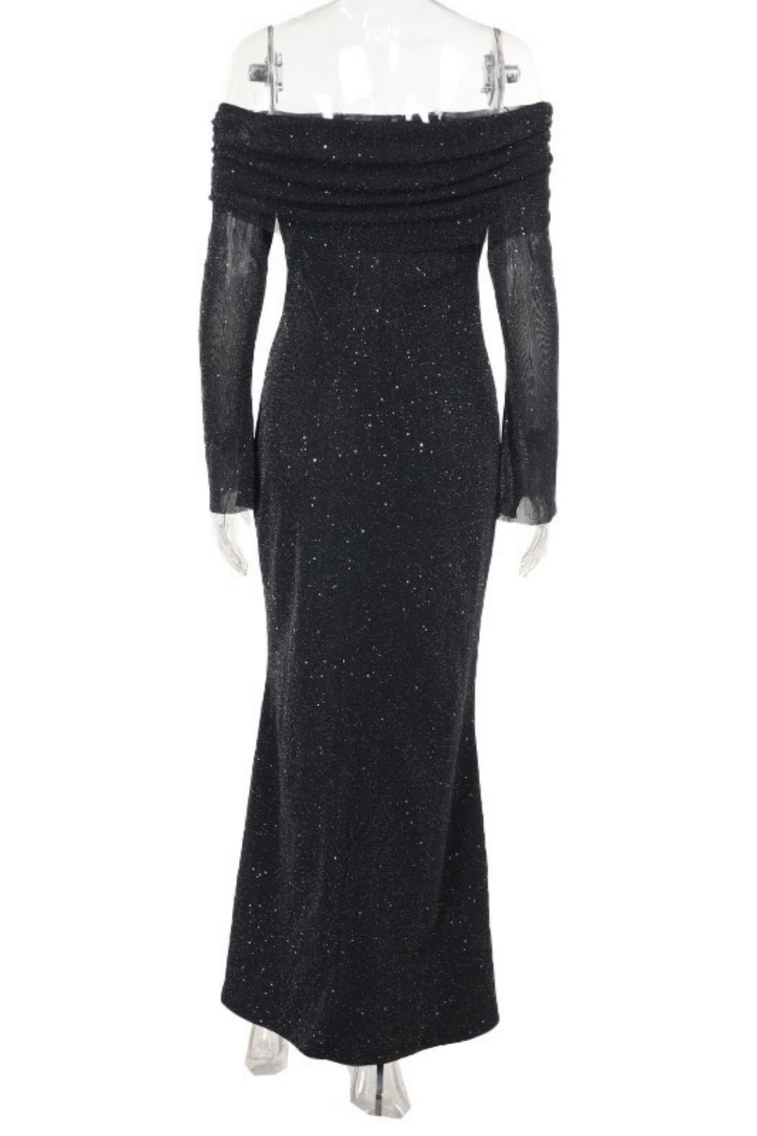 Elegant Slim Fit Sequin Off-Shoulder Dress