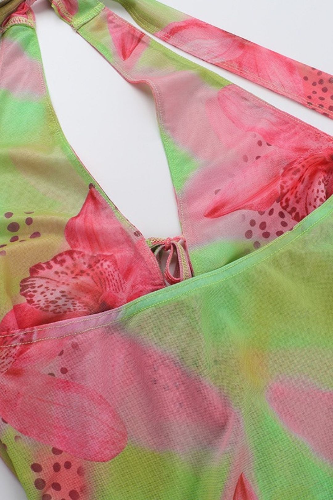 Printed Backless Vacation Dress