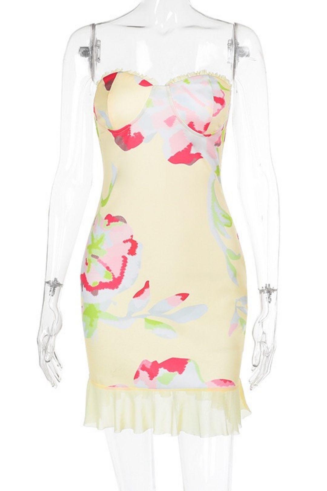 Elegant Casual Versatile Printed Strapless Bodycon Mini Skirt