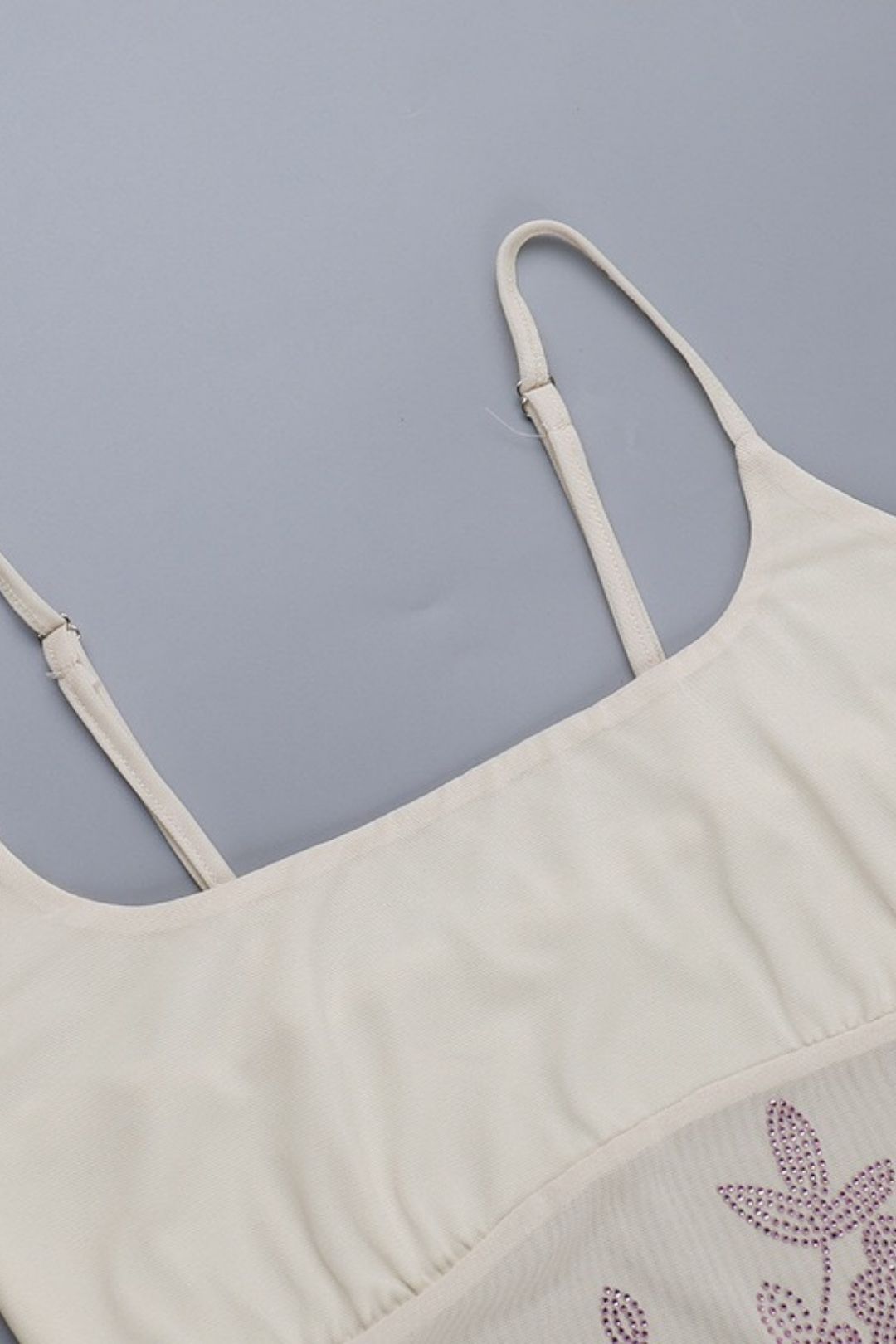 Elegant Casual Slim Fit Rhinestone Camisole Top And Skirt Set